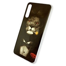 Чехол накладка Vinil для SAMSUNG Galaxy A50 (SM-A505), A30s (SM-A307), A50s (SM-A507), силикон, глянец, рисунок Лев с сигарой.