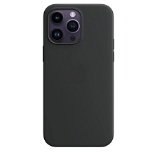 Чехол накладка Silicone Case для APPLE iPhone 15 Pro Max, L-ogo, бархатная подложка, цвет темно-серый