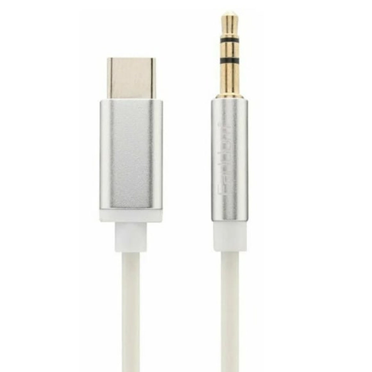 Аудио кабель, переходник EARLDOM AUX28, USB Type C на AUX Jack 3.5 mm, длина 1 метр, цвет бело серебритсый