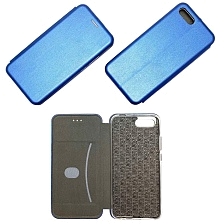 Чехол книжка для HUAWEI HONOR 10 COL-AL10, COL-L29, экокожа, визитница, цвет синий.