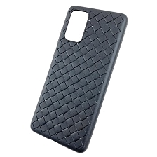 Чехол накладка для SAMSUNG Galaxy S20 Plus (SM-G985), силикон, плетенный, цвет черный.