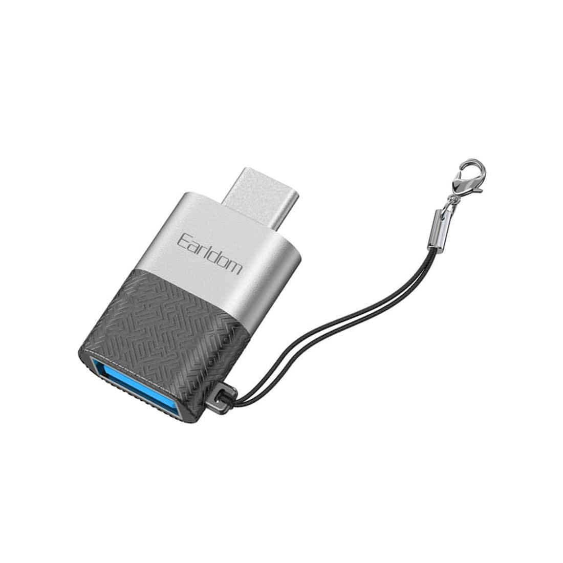 OTG переходник, адаптер EARLDOM ET-OT72 c USB Type C на USB 3.0, цвет черно серебритсый