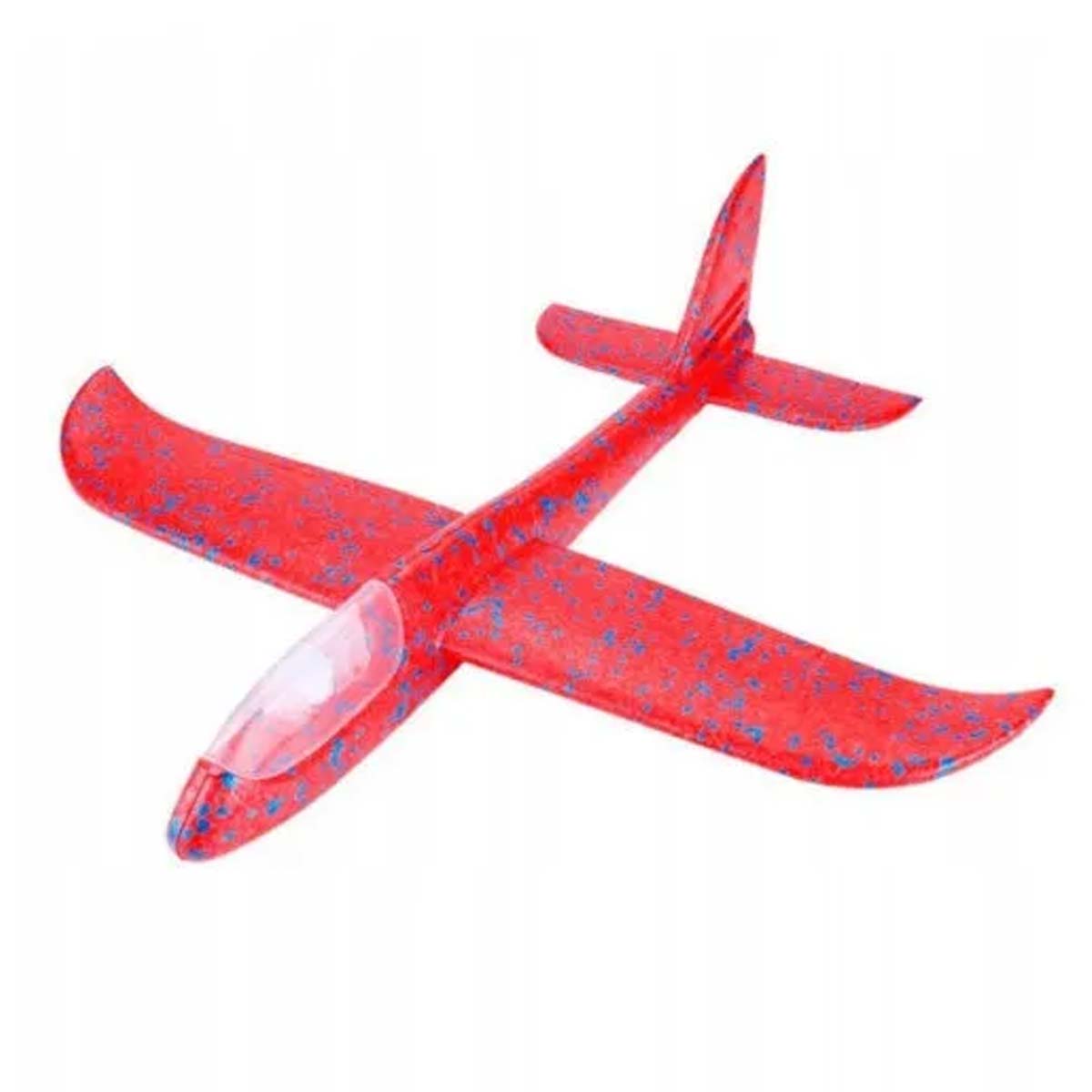 Метательный самолет из пенопласта, 45 см, LED подсветка кабины, цвет красный
