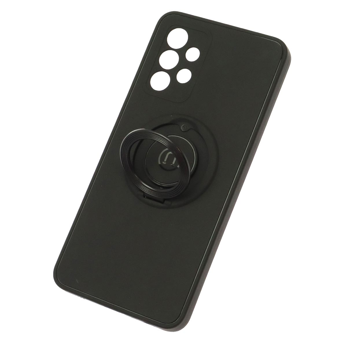 Чехол накладка для SAMSUNG Galaxy A32 4G (SM-A325F), силикон, с кольцом держателем, цвет черный