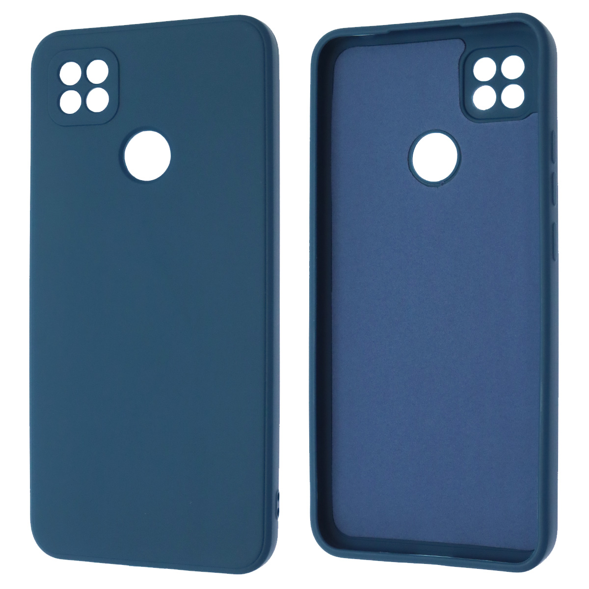 Чехол накладка для XIAOMI Redmi 9C, Redmi 10A, силикон, бархат, цвет темно синий