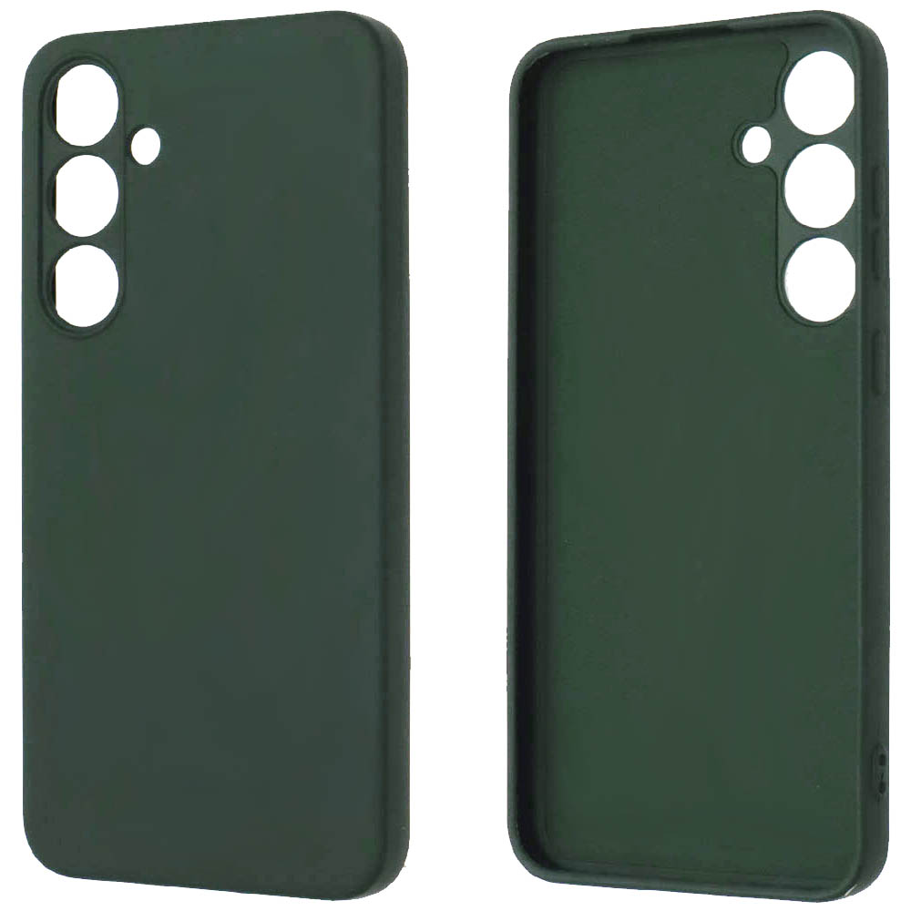 Чехол накладка NANO для Galaxy S24 Plus, Galaxy S25 Plus, силикон, бархат, цвет темно зеленый