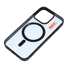 Чехол накладка Magnetic с поддержкой MagSafe для APPLE iPhone 15 Pro, силикон, цвет окантовки черный Чехол накладка Magnetic с поддержкой MagSafe для APPLE iPhone 15 Pro, силикон, цвет окантовки черный