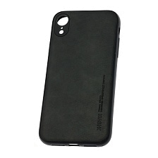 Чехол накладка X-LEVEL для APPLE iPhone XR, силикон, под кожу, цвет черный.