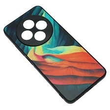 Чехол накладка для XIAOMI Redmi 14C, POCO C75, пластик, силикон, защита камеры, рисунок Акварельные лепестки