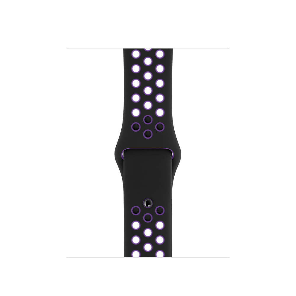Ремешок для Apple Watch спортивный "Nike", размер 40 mm, цвет чёрный гиперфиолет.
