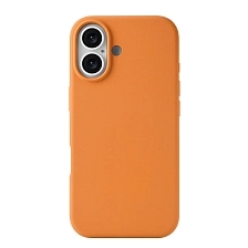 Чехол-накладка Silicone Case для Apple iPhone 17, L-ogo, бархатная подложка, цвет оранжевый