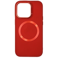 Чехол накладка с поддержкой MagSafe для APPLE iPhone 14 Pro (6.1"), силикон, пластик, цвет красный