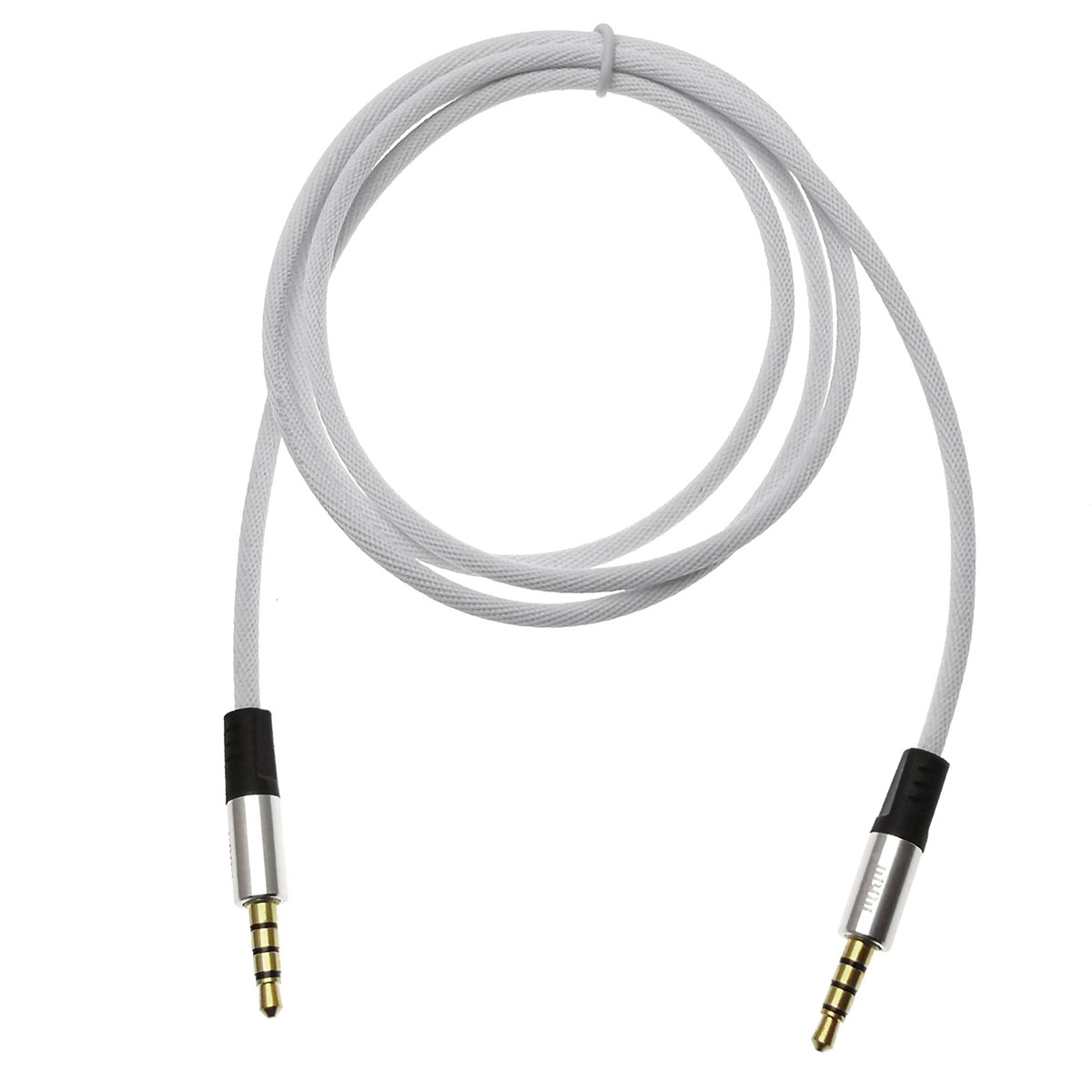 Кабель AUX MRM MR-203 jack 3.5, длина 1 метр, тканевая оплетка, цвет белый Кабель AUX MRM MR-203 jack 3.5, длина 1 метр, тканевая оплетка, цвет белый