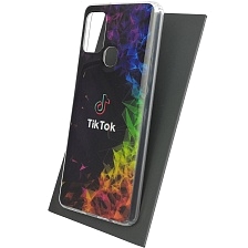 Чехол накладка Vinil для SAMSUNG Galaxy A21s (SM-A217), силикон, рисунок TikTok