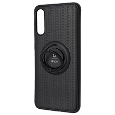 Чехол накладка iFace для SAMSUNG Galaxy A50 (SM-A505), A30s (SM-A307), A50s (SM-A507), силикон, кольцо держатель, цвет черный.
