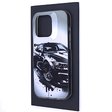 Чехол накладка для APPLE iPhone 14 Pro, силикон, рисунок Черный BMW