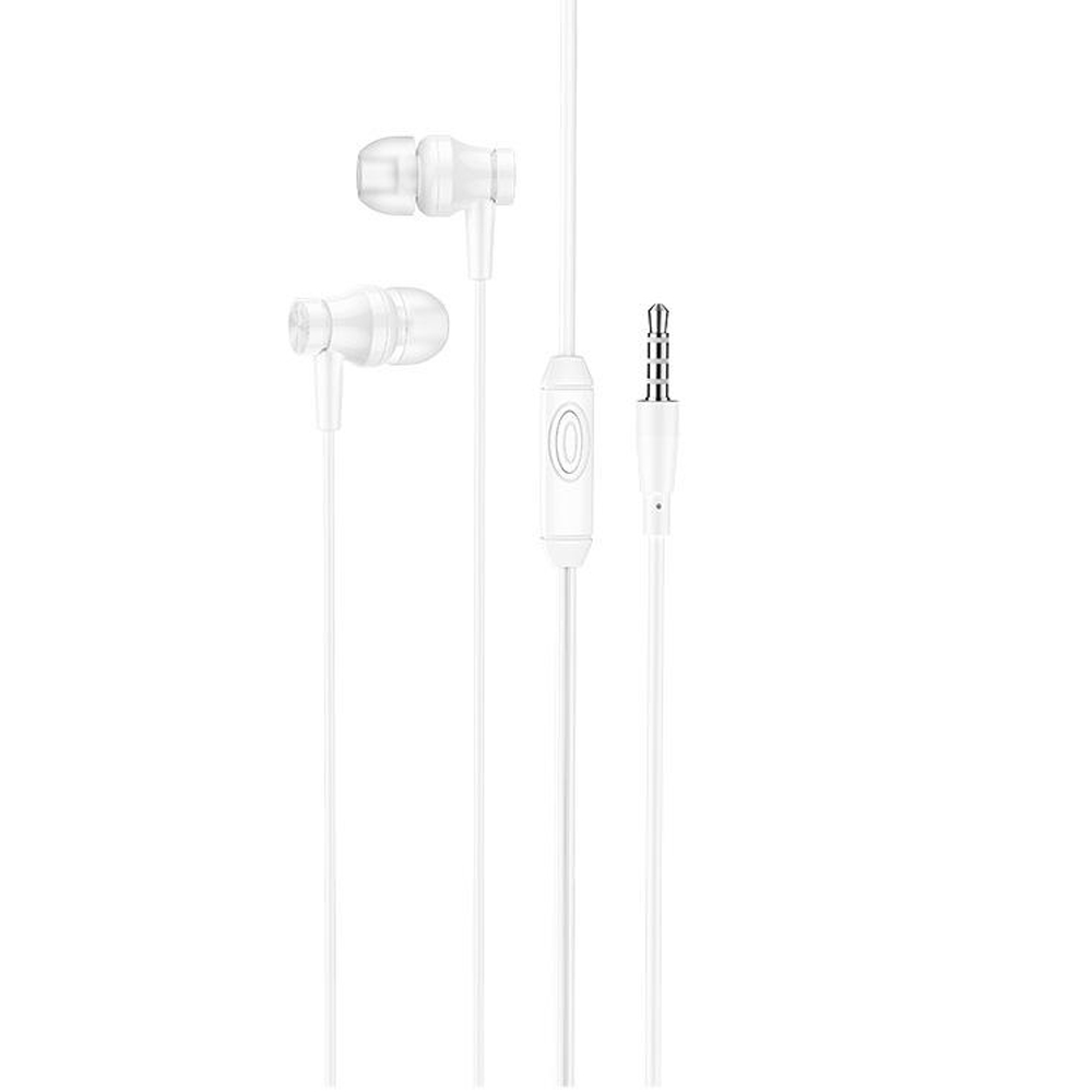 Гарнитура (наушники с микрофоном) проводная, BOROFONE BM67 Stereo Bass, цвет белый