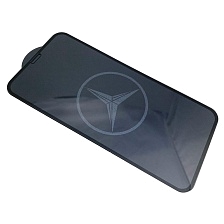 Защитное стекло "9D" GLASS FULL GLUE для APPLE iPhone X/XS (5.8"), с рисунком лого Mercedes-Benz, цвет канта черный.