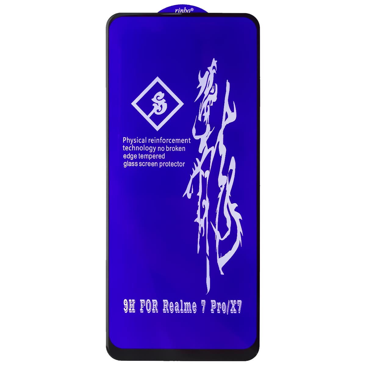 Защитное стекло 9H Rinbo для Realme 7 Pro, X7, цвет окантовки черный