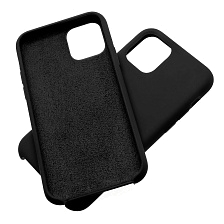 Чехол накладка Silicon Case для APPLE iPhone 11 Pro, силикон, бархат, цвет черный