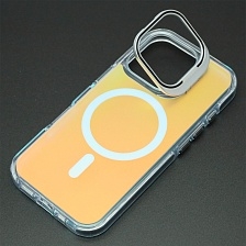 Чехол накладка Sky Armor Rainbow с поддержкой MagSafe для APPLE iPhone 16 Pro, подставка, матовый, цвет окантовки черный