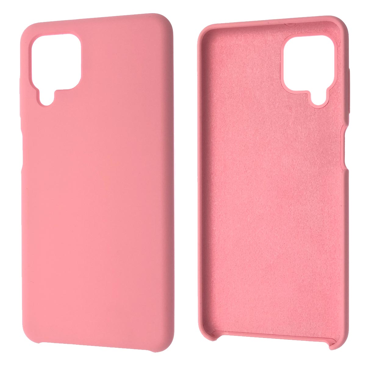 Чехол накладка Silicon Cover для SAMSUNG Galaxy A12 (SM-A125), силикон, бархат, цвет розовый