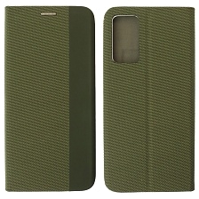 Чехол книжка MESH для XIAOMI Redmi Note 11 Pro, Redmi Note 11 Pro 5G, текстиль, силикон, бархат, визитница, цвет зеленый