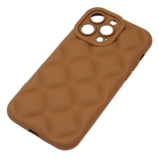 Чехол накладка для APPLE iPhone 14 Pro Max (6.7"), силикон, 3D ромб, цвет коричневый Чехол накладка для APPLE iPhone 14 Pro Max (6.7"), силикон, 3D ромб, цвет коричневый