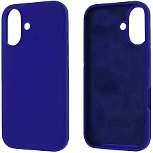 Чехол накладка Silicon Case для APPLE iPhone 16 (6.1"), силикон, бархат, цвет космический синий