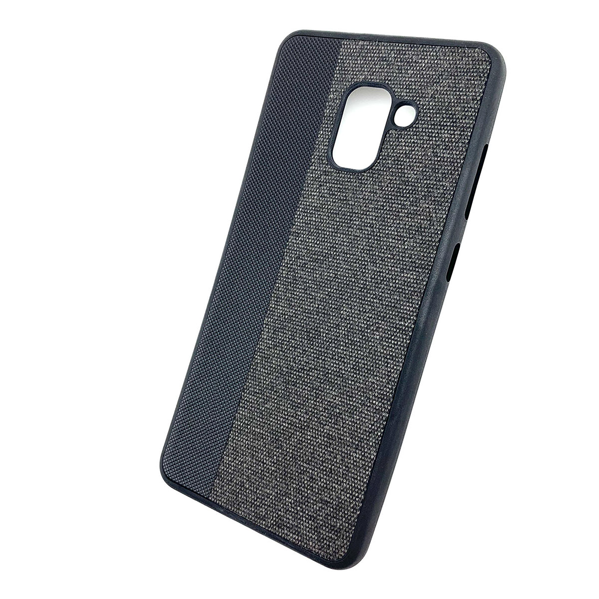 Чехол накладка для SAMSUNG Galaxy A8 Plus (SM-A730), силикон, комбинированный, цвет черный.