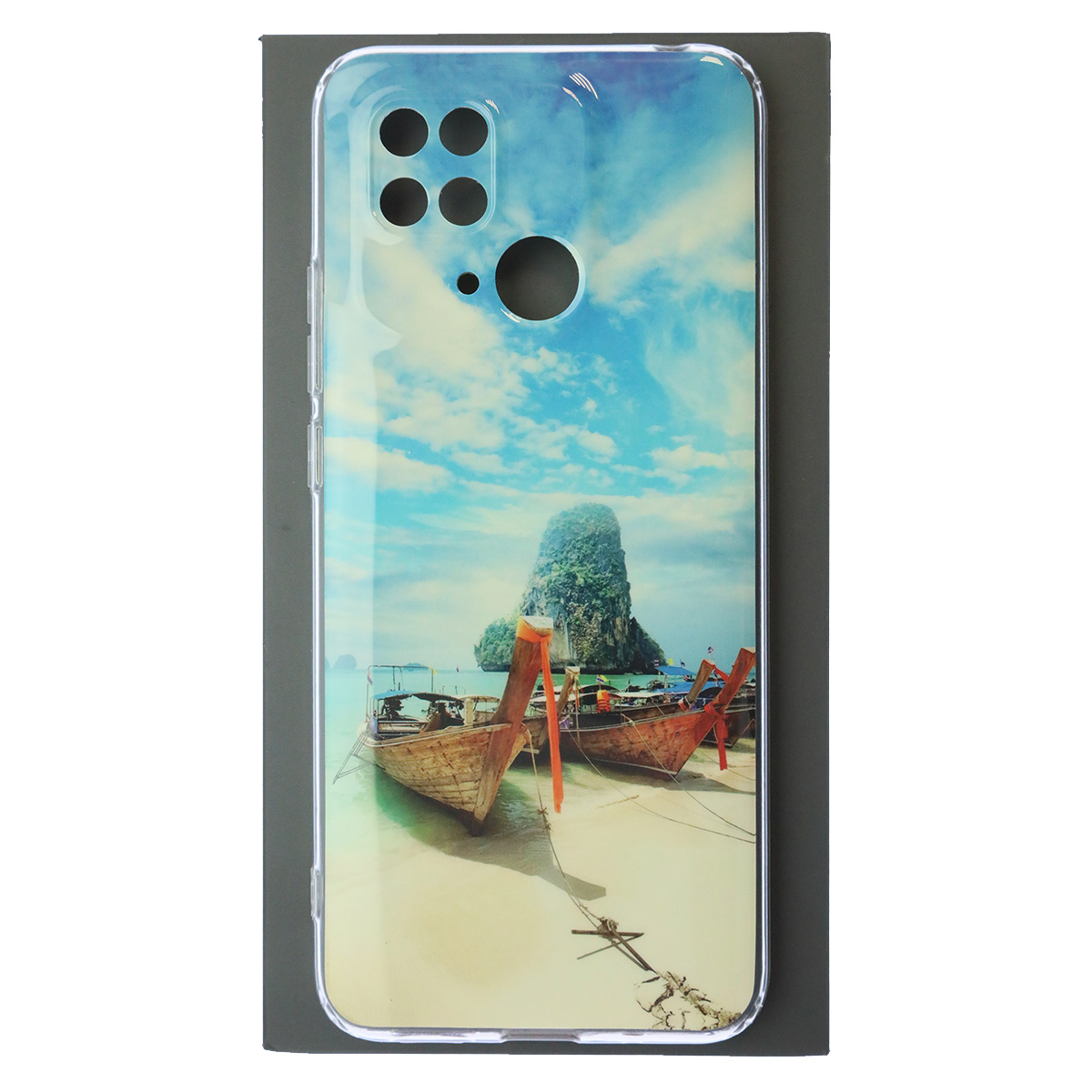 Чехол накладка для XIAOMI Redmi 10C, XIAOMI POCO C40, силикон, защита камеры, глянцевый, рисунок Пляж