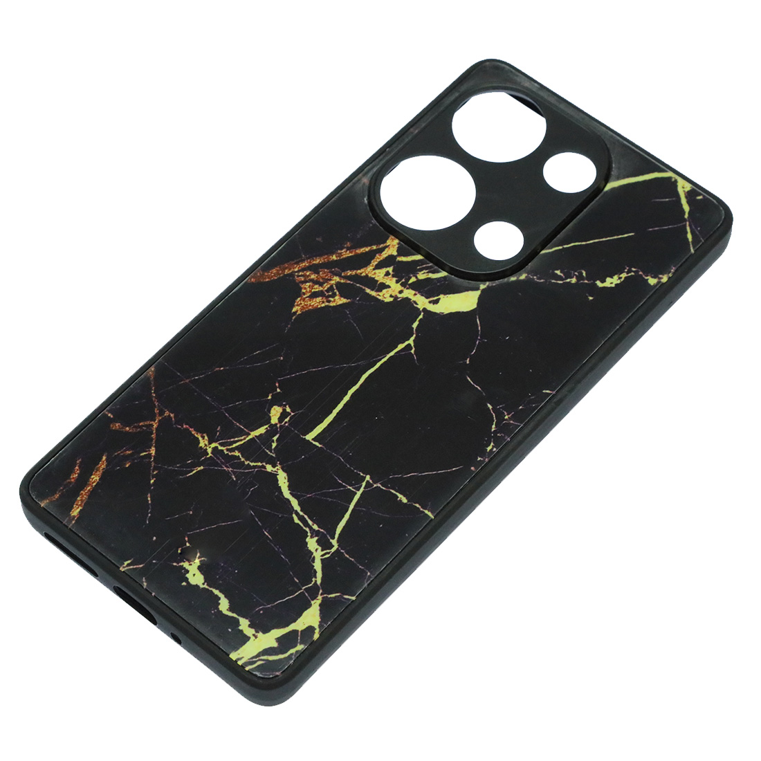 Чехол накладка для XIAOMI Redmi Note 13 Pro 4G, POCO M6 Pro 4G, защита камеры, пластик, силикон, рисунок черно желтый