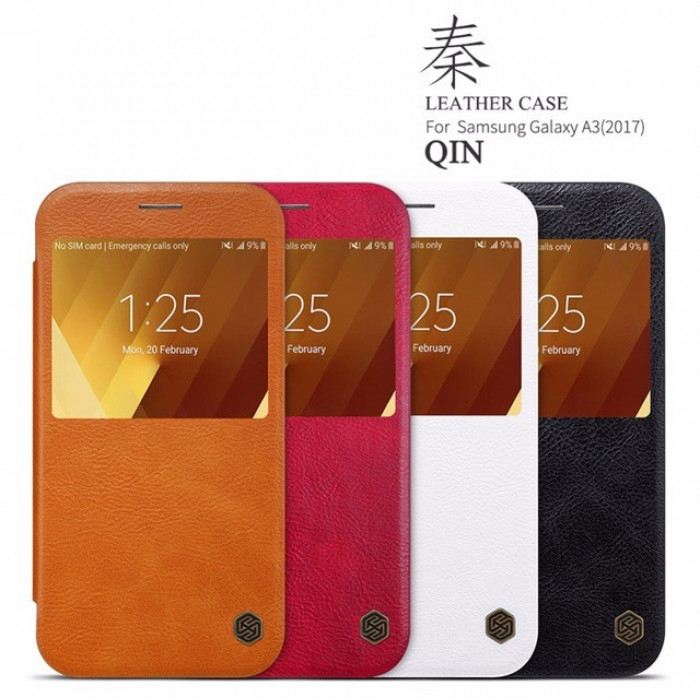 QIN чехол-книга Nillkin SAMSUNG Galaxy A3 2017/A320 /кожа/с окном/ красный. QIN чехол-книга Nillkin SAMSUNG Galaxy A3 2017/A320 /кожа/с окном/ красный.