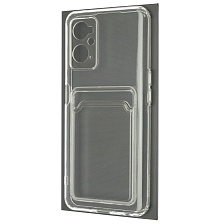 Чехол накладка CARD CASE для Realme 9i, силикон, отдел для карт, цвет прозрачный Чехол накладка CARD CASE для Realme 9i, силикон, отдел для карт, цвет прозрачный