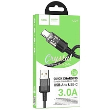 Кабель HOCO U129 Spirit USB на USB Type C, 3А, длина 1.2 метра, цвет черный