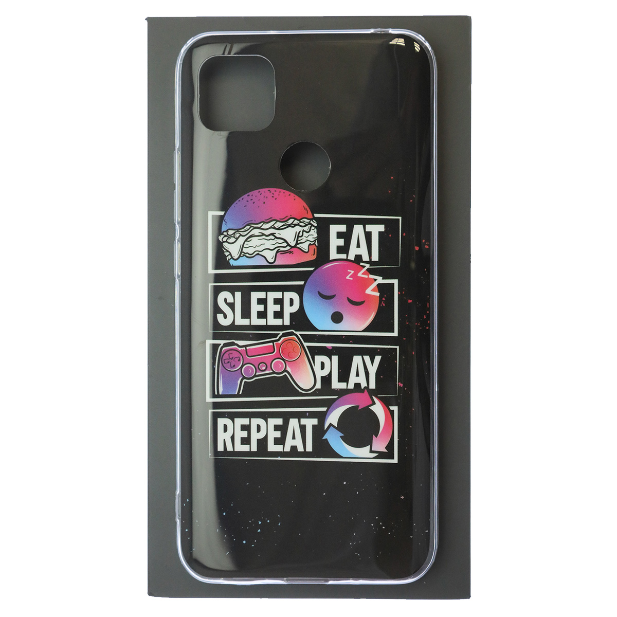 Чехол накладка для XIAOMI Redmi 9C, Redmi 10A, силикон, глянцевый, рисунок EAT SLEEP PLAY REPEAT