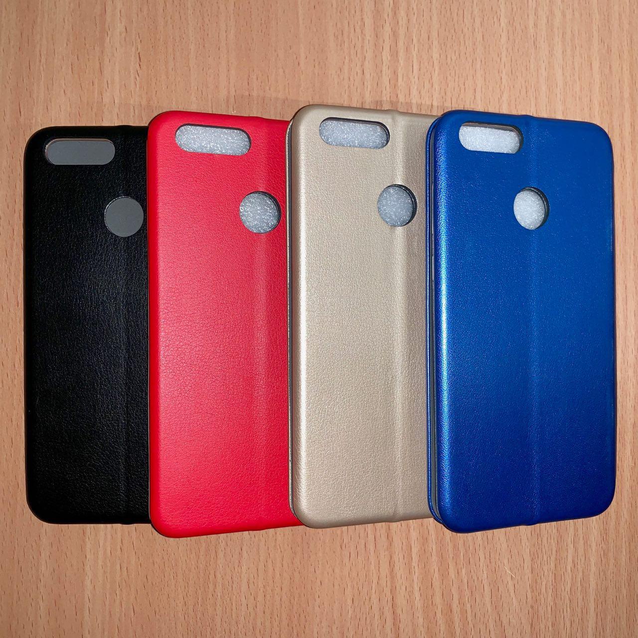 Чехол книжка для HUAWEI Honor 7X, экокожа, визитница, цвет синий.