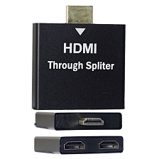 Адаптер, переходник, сплиттер H147 с HDMI (папа) на 2 HDMI (мама), цвет черный Адаптер, переходник, сплиттер H147 с HDMI (папа) на 2 HDMI (мама), цвет черный