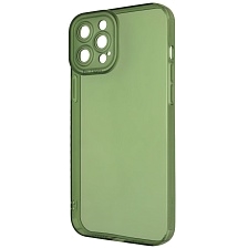 Чехол накладка CATEYES для APPLE iPhone 12 Pro Max (6.7), защита камеры, силикон, цвет прозрачно зеленый