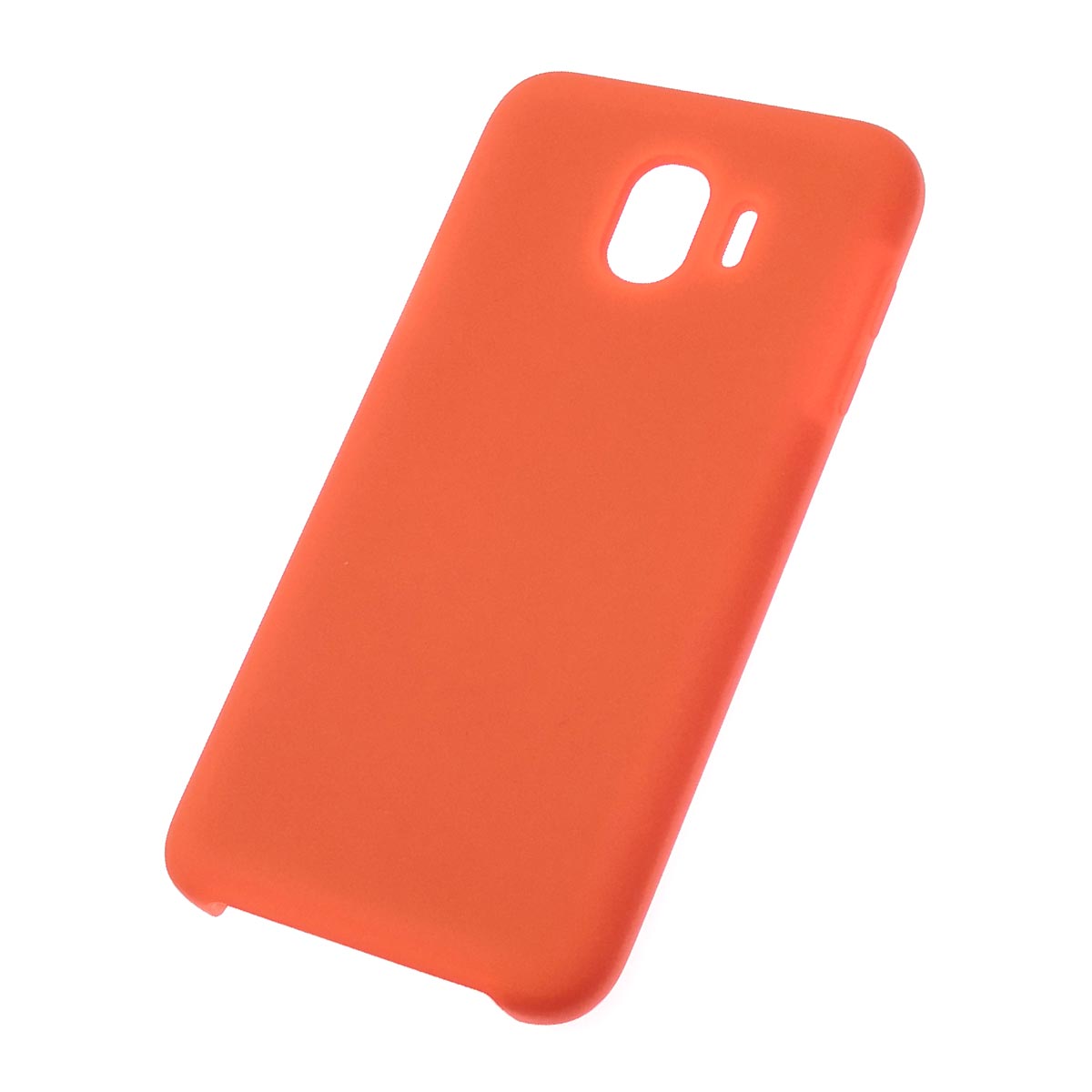 Чехол накладка Silicon Cover для SAMSUNG Galaxy J4 2018 (SM-J400), силикон, бархат, цвет оранжевый