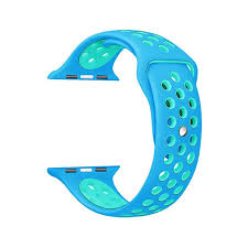 Ремешок для Apple Watch спортивный "Nike", размер 40 mm, цвет синий - светло синий.