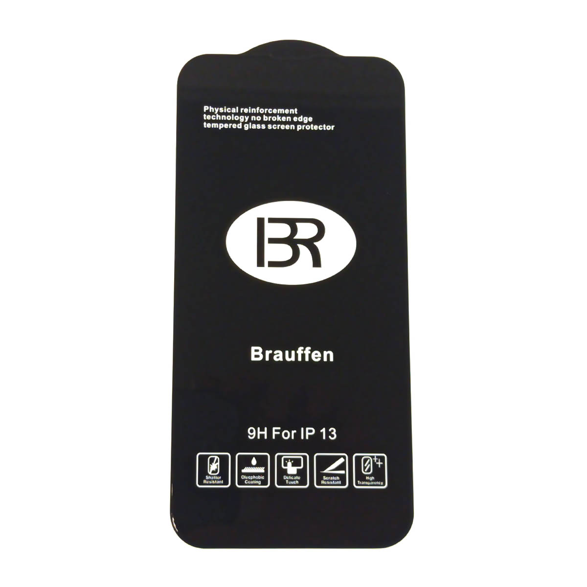 Защитное стекло 9H BRAUFFEN для APPLE iPhone 13 (6.1"), iPhone 13 Pro (6.1"), iPhone 14 (6.1"), цвет окантовки черный
