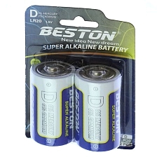 Батарейка BESTON LR20 BL2 алкалиновая для газовых колонок, фонарей, портативных музыкальных колонок