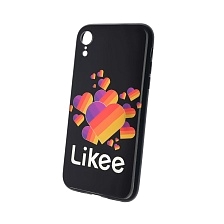 Чехол накладка для APPLE iPhone XR, силикон, рисунок Likee Black.