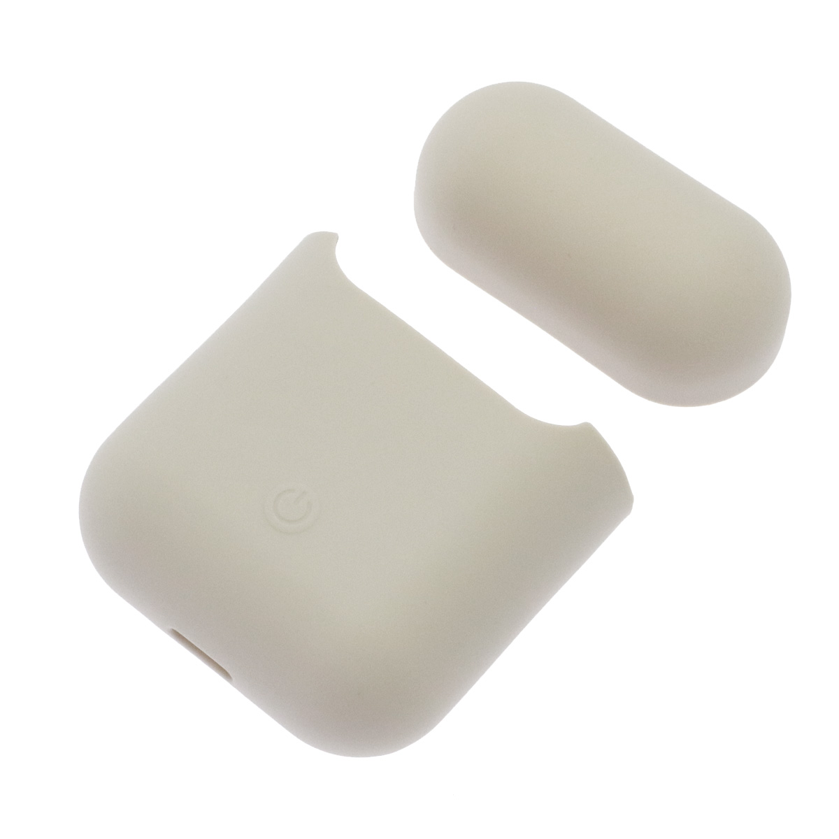 Чехол Silicon Case Slim для беспроводных наушников APPLE AirPods 1, AirPods 2, силикон, цвет молочный