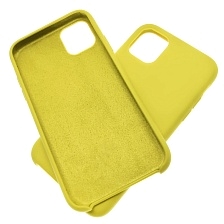Чехол накладка Silicon Case для APPLE iPhone 11 Pro MAX 2019, силикон, бархат, цвет ярко желтый