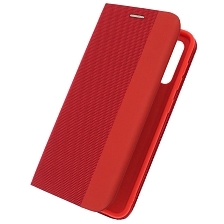 Чехол книжка MESH для SAMSUNG Galaxy A30s (SM-A307), A50s (SM-A507), текстиль, силикон, бархат, визитница, цвет красный