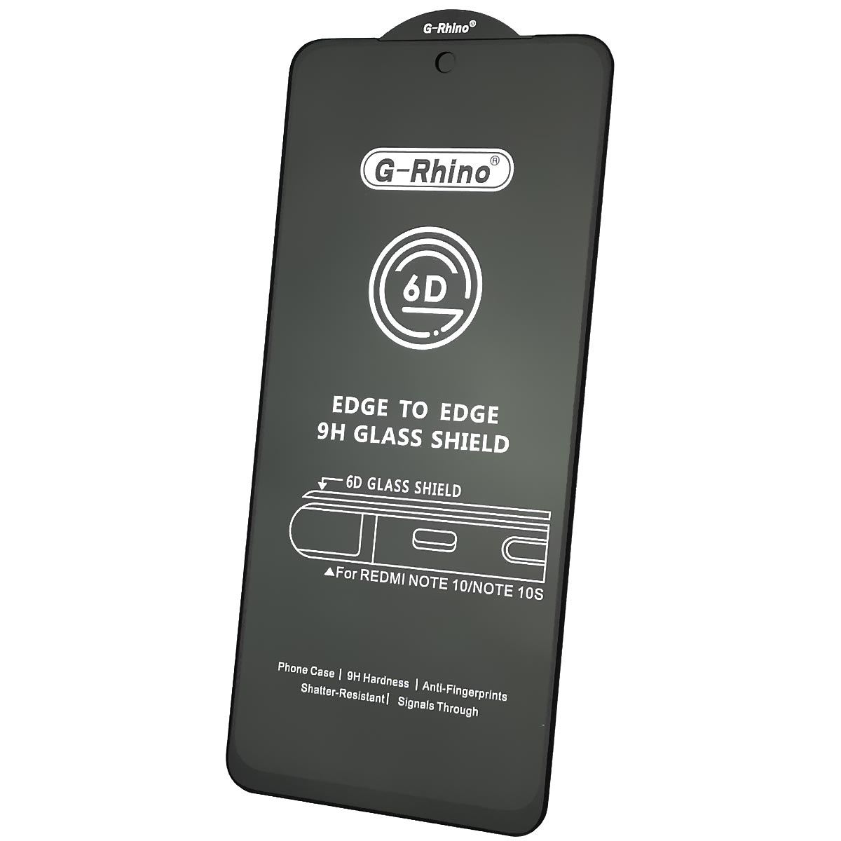 Защитное стекло 6D G-Rhino для XIAOMI Redmi Note 10, Redmi Note 10S, POCO M5s, цвет окантовки черный