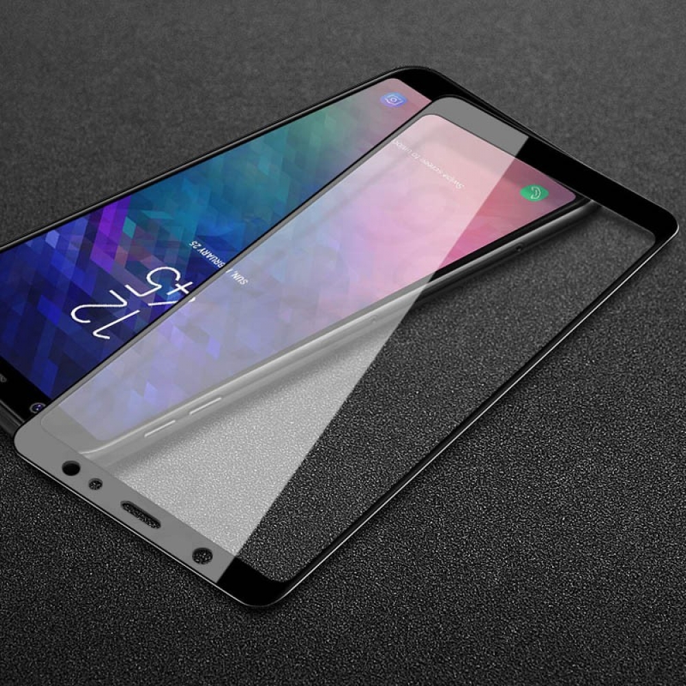 Защитное стекло "5D" GLASS FULL GLUE для SAMSUNG Galaxy A6 / J6 (2018), цвет канта черный. Защитное стекло "5D" GLASS FULL GLUE для SAMSUNG Galaxy A6 / J6 (2018), цвет канта черный.