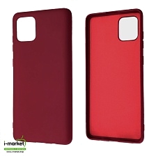 Чехол накладка NANO для SAMSUNG Galaxy A81 (SM-AN815F), Note 10 Lite (SM-N770), силикон, бархат, цвет вишневый.